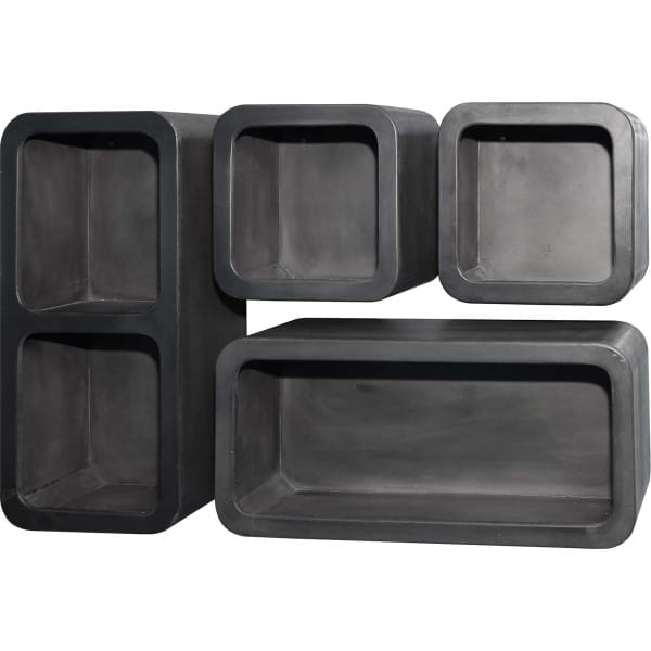 Wandregal Dark Clay grau (4er-Set)