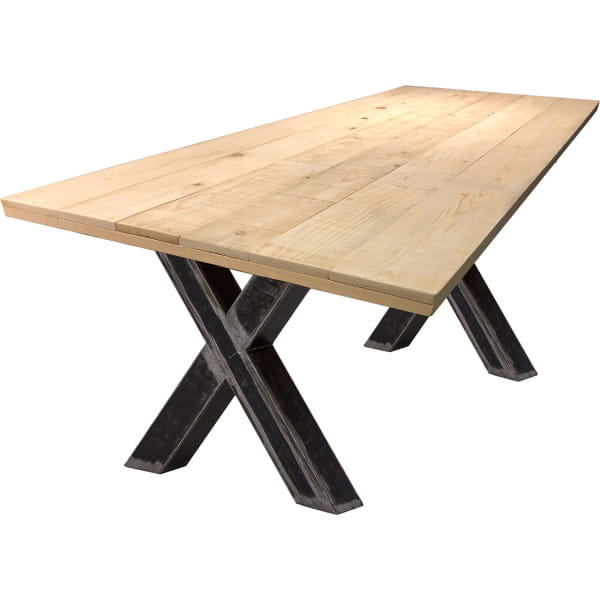 Tisch Mango Beine X-Form natur 240x100