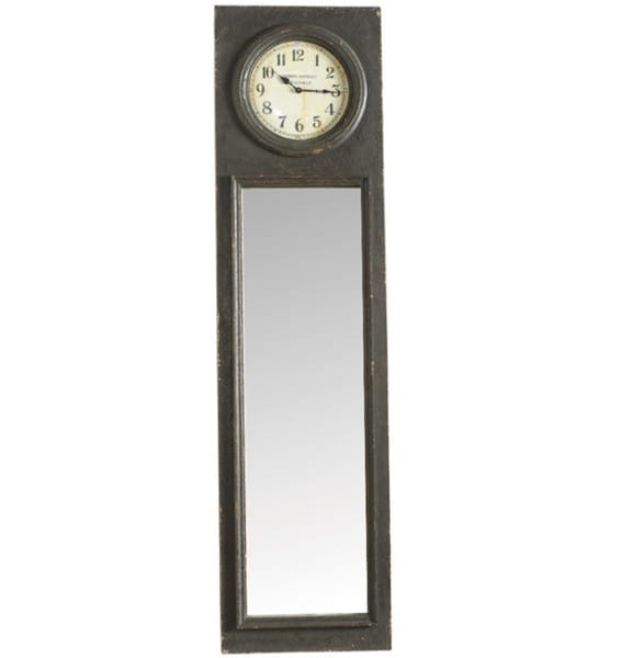 Wandspiegel mit Uhr Mirror 47x195cm Dialma Brown