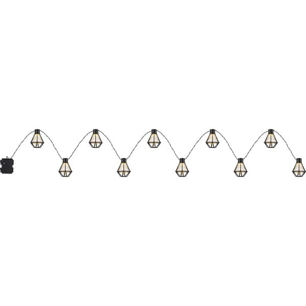 LED-Lichterkette Kunststoff schwarz 10xLED 230x8x10