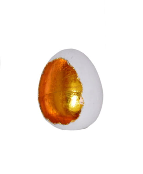 Windlicht Egg weiss-gold 14