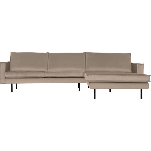 Ecksofa Rodeo Longchair rechts Velvet khaki 300x155