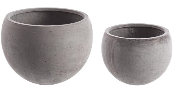 Vase Cement Kugel Grau (2er-Set)