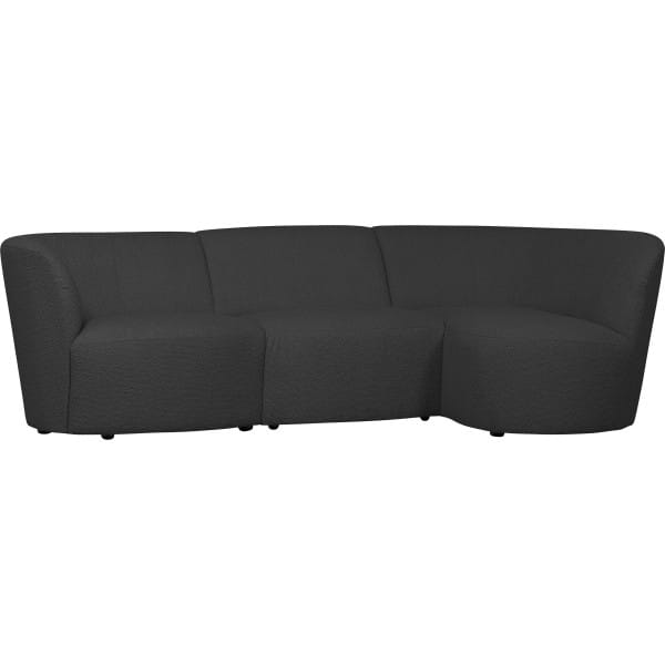 Sofa Coco 3-Sitzer Rundung rechts Bouclé dunkelgrau 230x138