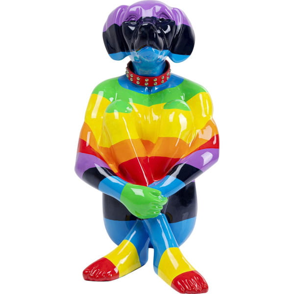 Deko Objekt Sitting Dog Rainbow 80