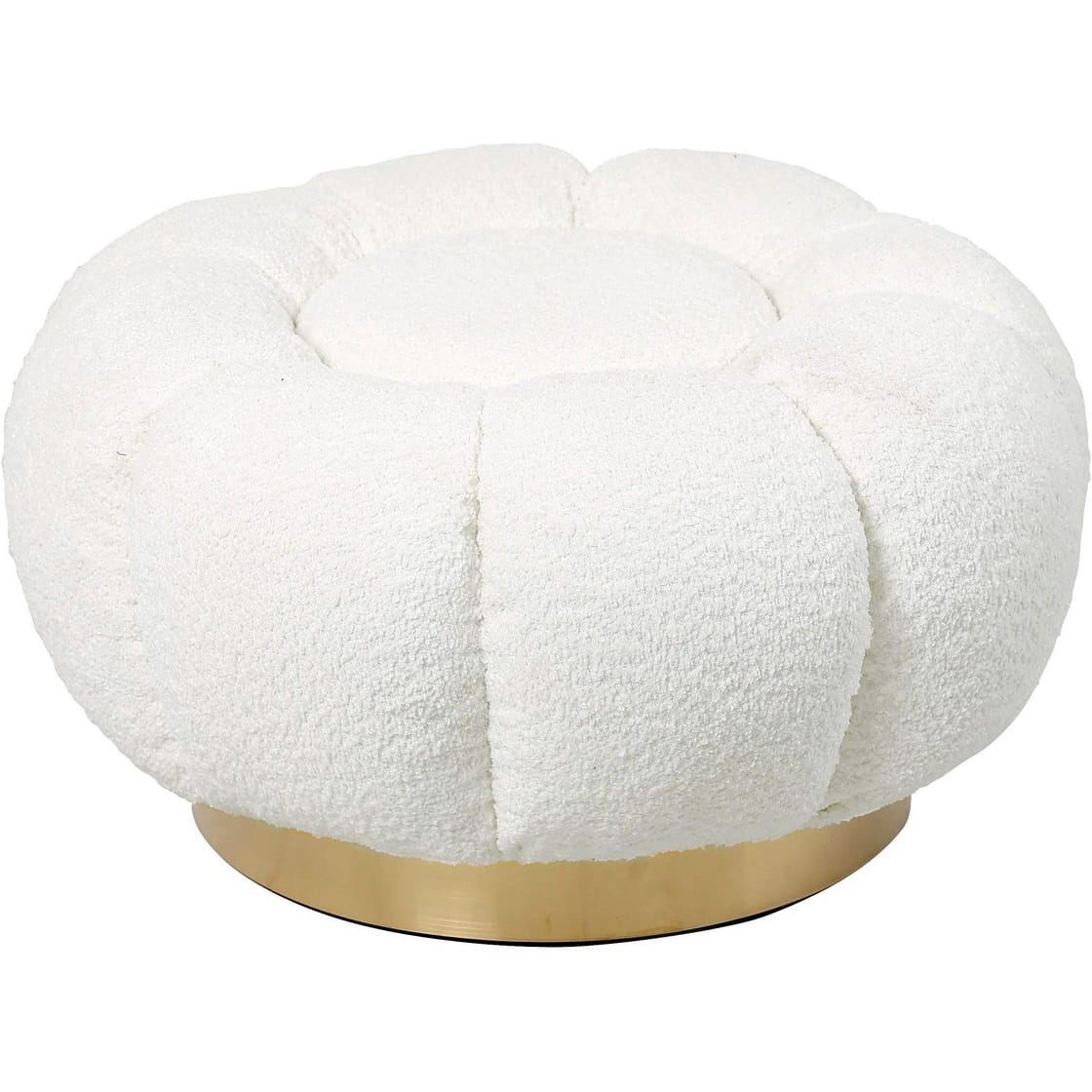 Pouf Florel bianco intorno al 65, Pouf, Sgabelli, Mobili