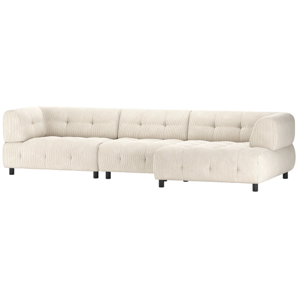 Ecksofa Louis Chaiselongue rechts Rippstoff powder 334x120