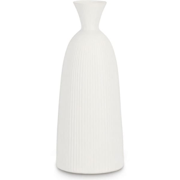 Vase Striped weiss 35