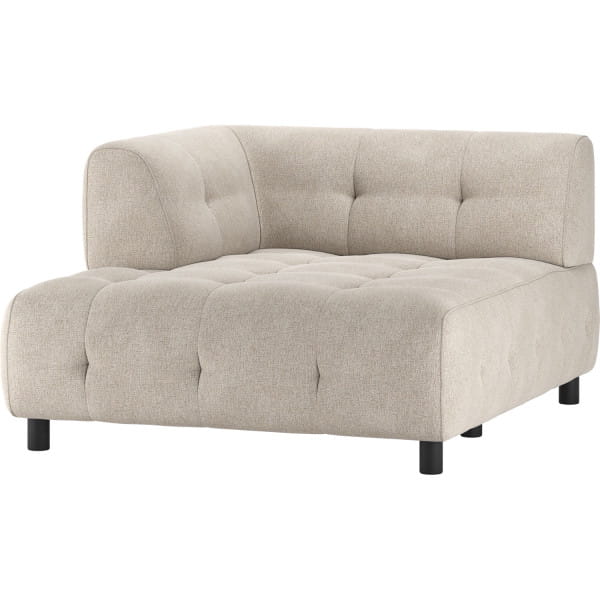 Chaiselongue Louis 1.5-Sitz links Flachgewebe powder 122x140