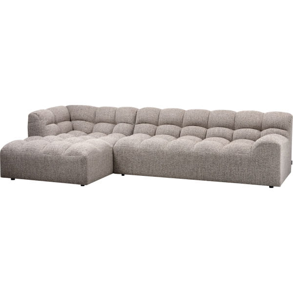 Ecksofa Allure links Webstoff grob lehm meliert 324x165