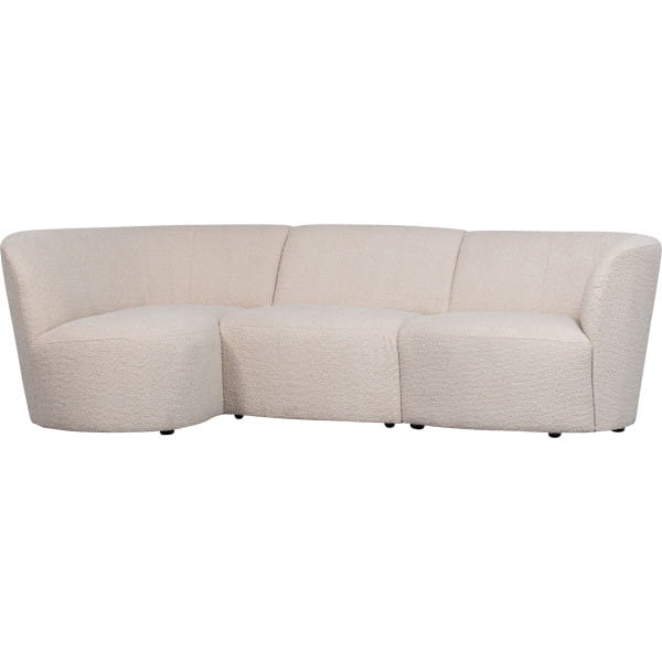 Sofa Coco 3-Sitzer Rundung links Bouclé creme 230x138