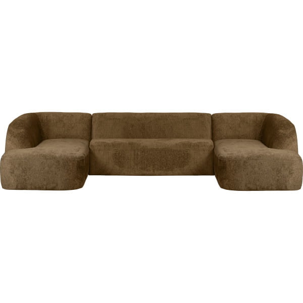 Sofa Sloping U-förmig Chenille Velvet brass 339x225