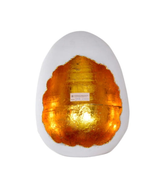 Windlicht Egg weiss-gold 27