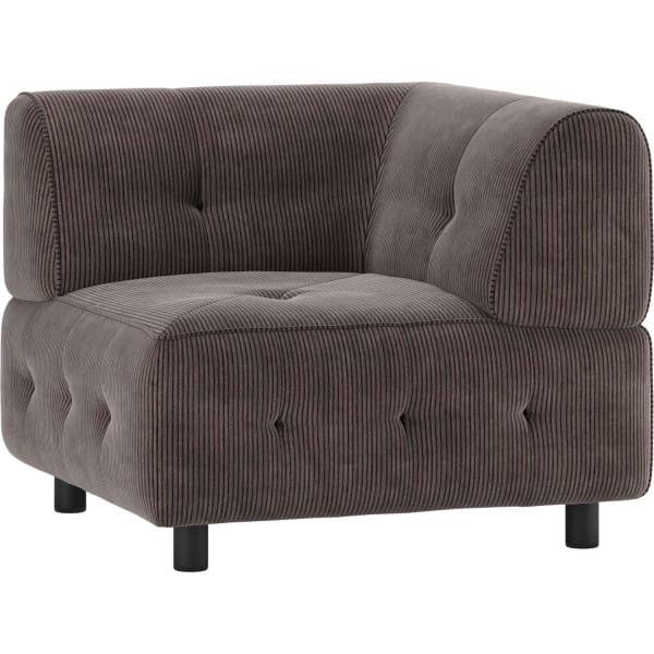 Sofa-Element Louis Ecke Rippstoff coffee