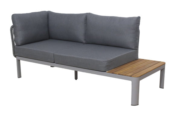 Gartensofa Madrid 2-Sitzer mit Ablage grau