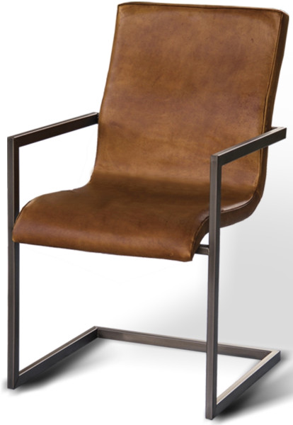 Freischwinger Stuhl Vintage Leder Carlos 6