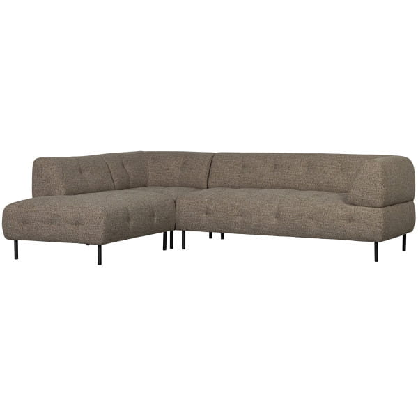 Ecksofa Lloyd links Webstoff grob dunkelbraun melange 267x205