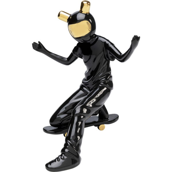 Deko Figur Skating Astronaut schwarz 21
