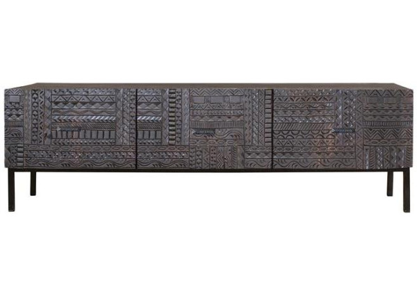 TV-Lowboard Hieroglyph Mango dunkelbraun 180