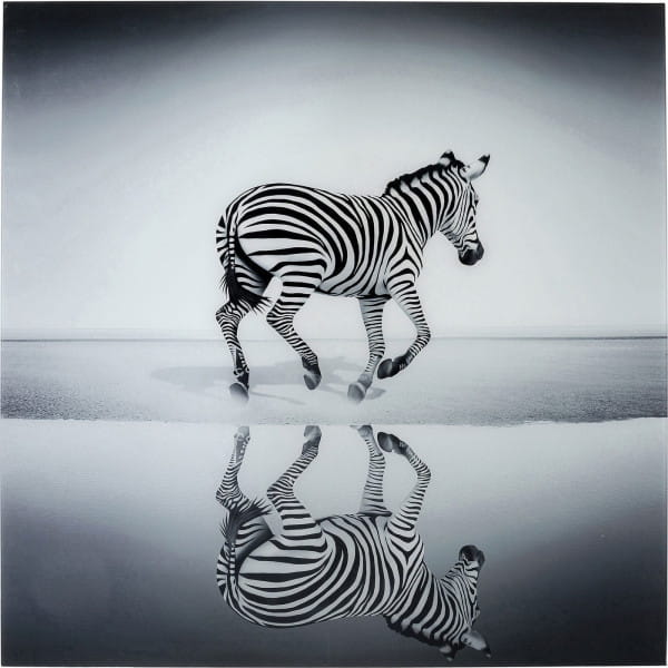 Bild Glas Savanne Zebra 120x120cm