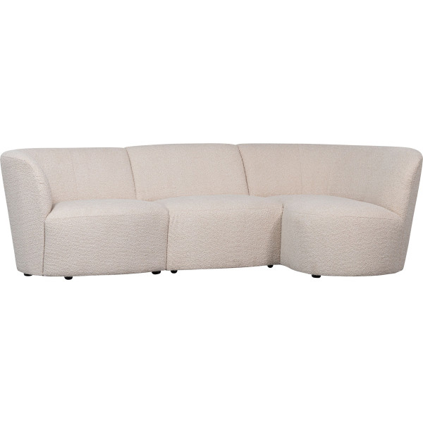 Sofa Coco 3-Sitzer Rundung rechts Bouclé creme 230x138