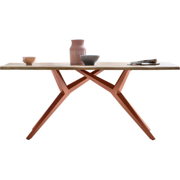 Massivholztisch 220x100 - - Gestellen antikbraun Tische | | geölt | Unique natur Tischplatten | modular möbel | Möbel mit Metall Esstische Wildeiche Tischsystem mutoni | | Tischsystem