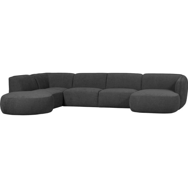 Sofa Polly U-förmig links Webstoff grau 353x245