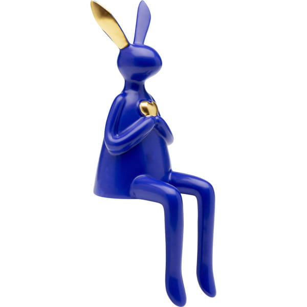 Deko Figur Sitting Rabbit Heart blau 29