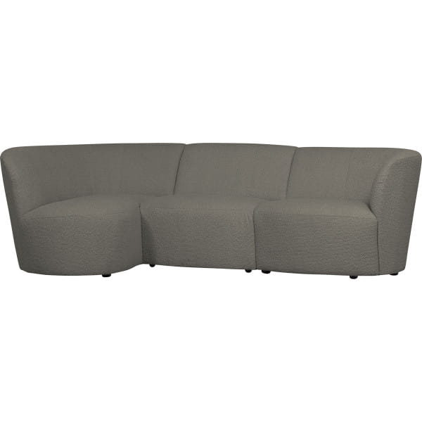 Sofa Coco 3-Sitzer Rundung links Bouclé warmgrün 230x138