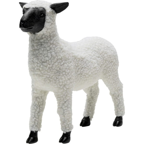 Deko Figur Happy Sheep Wool weiss