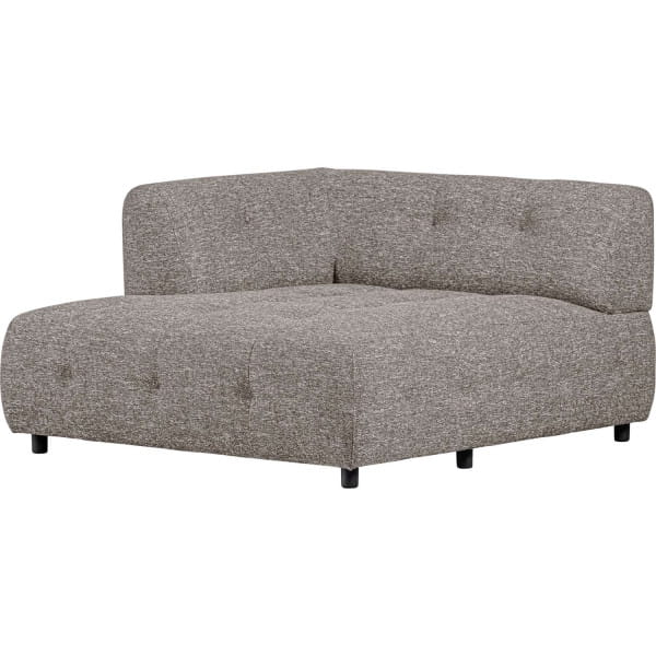 Chaiselongue Louis 1.5-Sitz links Webstoff grob coffee 122x140