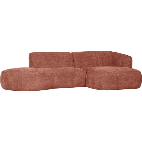 Ecksofa Polly rechts Webstoff rot 258x150