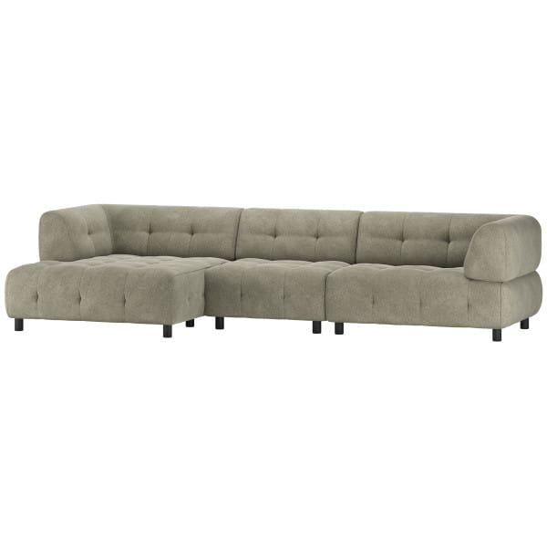 Ecksofa Louis Chaiselongue links Chenille leaf 334x120