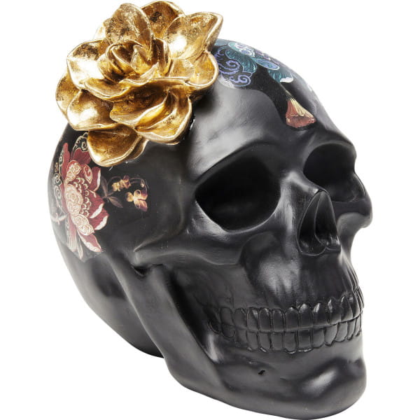 KARE Design Deko Objekt Flower Skull 22cm, Deko Objekte, Dekoration, Wohnaccessoires