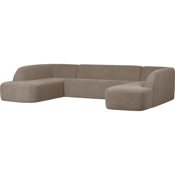 Sofa Sloping U-förmig Chenille hellbraun meliert 339x225