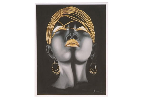 Wandbild African Lady gold 70x90