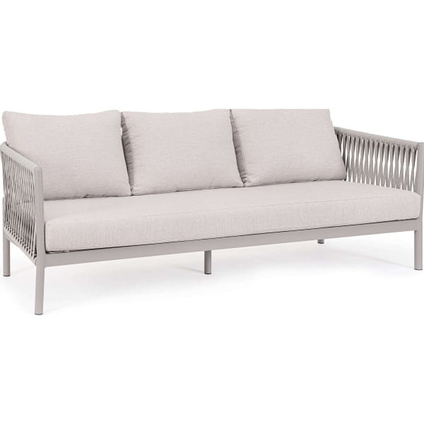 Gartensofa Florencia 3-Sitzer hellgrau