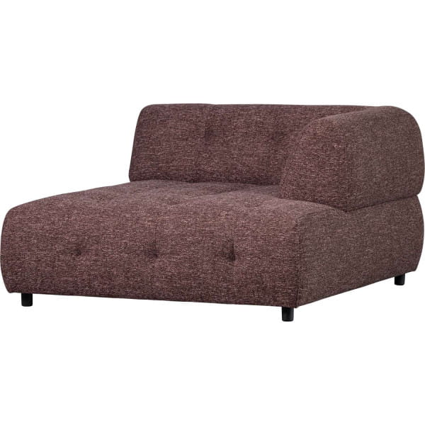 Chaiselongue Louis 1.5-Sitz Arm rechts Webstoff grob lila 122x140