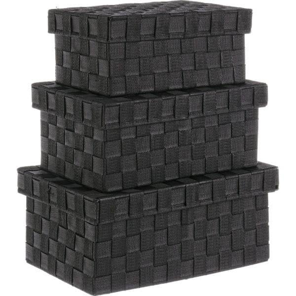 Geflechte Schachtel schwarz Nylon (3er-Set)