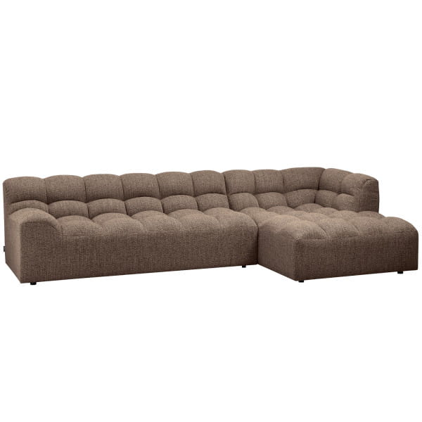 Ecksofa Allure rechts Webstoff grob dunkelbraun meliert 324x165