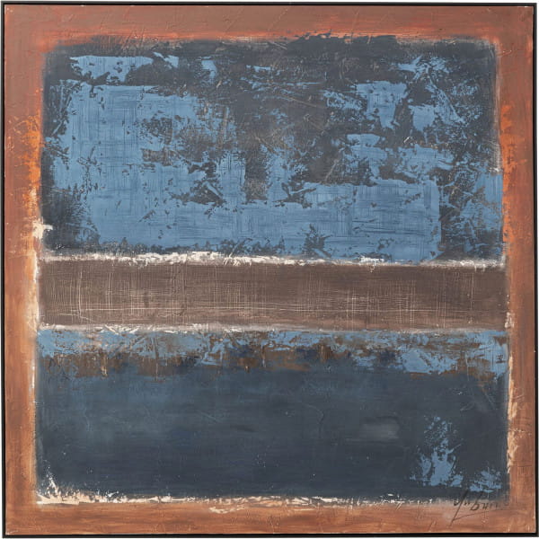 Gerahmtes Bild Silence blau 120x120