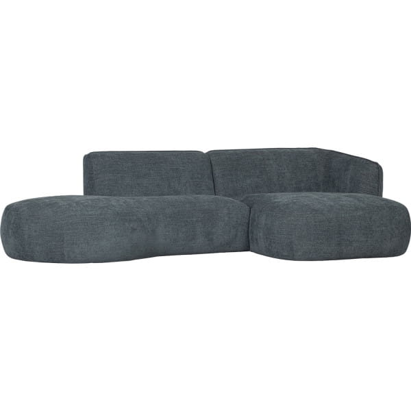 Ecksofa Polly rechts Webstoff blau 258x150