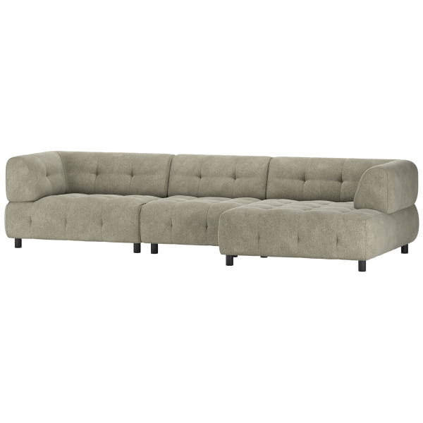 Ecksofa Louis Chaiselongue rechts Chenille leaf 334x120