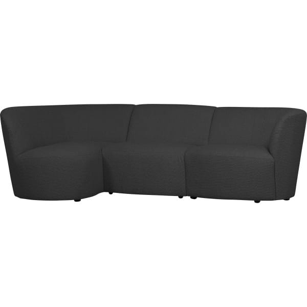 Sofa Coco 3-Sitzer Rundung links Bouclé dunkelgrau 230x138