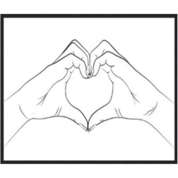 Gerahmtes Bild Heart Hands 103x73