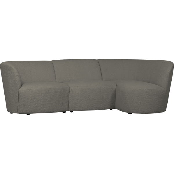 Sofa Coco 3-Sitzer Rundung rechts Bouclé warmgrün 230x138