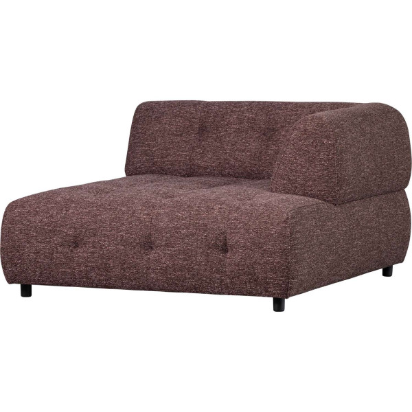 Chaiselongue Louis 1.5-Sitz Arm rechts Webstoff grob lila 122x140