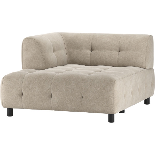 Chaiselongue Louis 1.5-Sitz links Webstoff powder 122x140