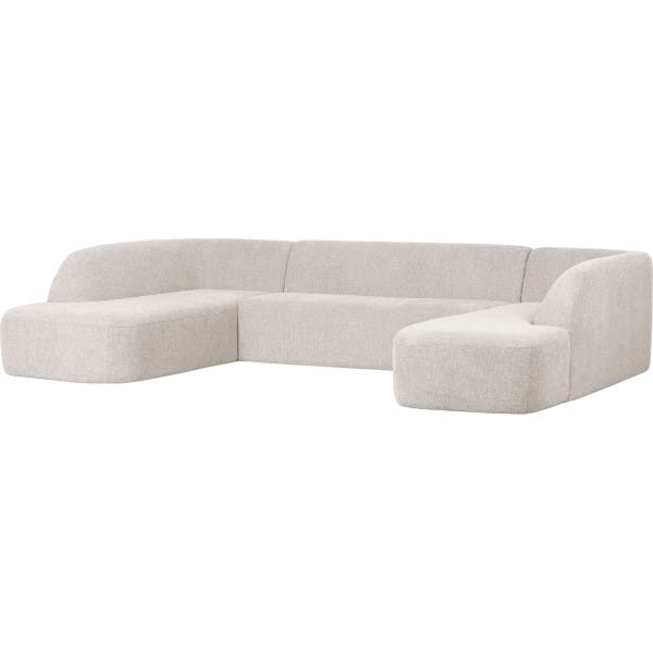 Sofa Sloping U-förmig Chenille pearl meliert 339x225