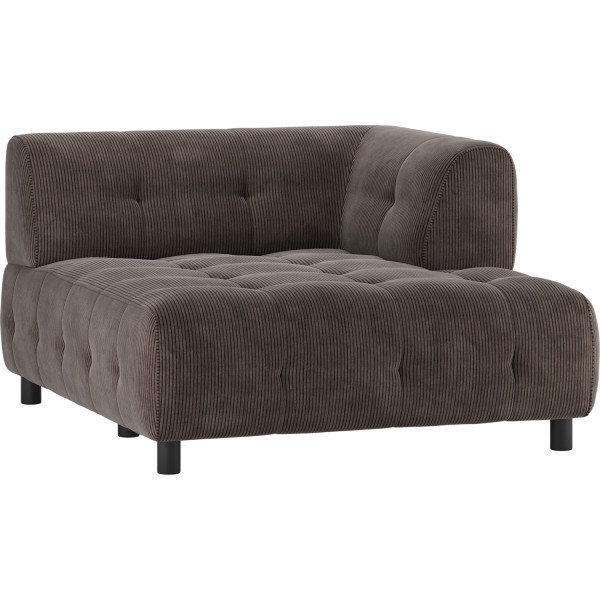 Chaiselongue Louis 1.5-Sitz Arm rechts Rippstoff coffee 122x140